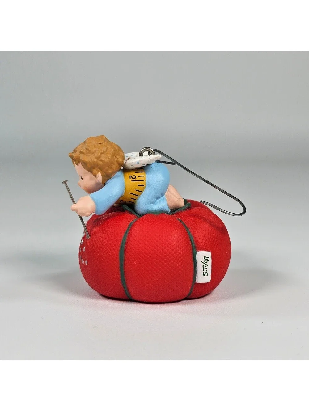Hallmark Keepsake Ornament 1997 Love to Sew Angel Tomato Pincushion Sue Tague